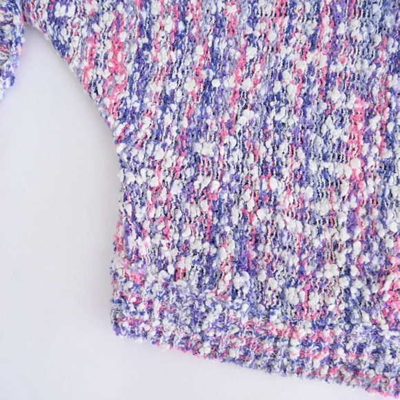 Vintage Gloria Vanderbilt Purple & Pink Knit Scoop Neck Sweater M - Picture 6 of 13